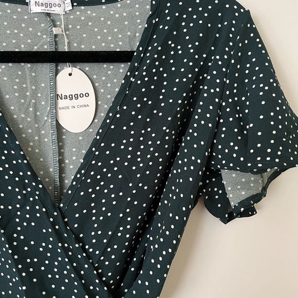 Nagoo Wrap Dress Green Medium - Picture 3 of 4